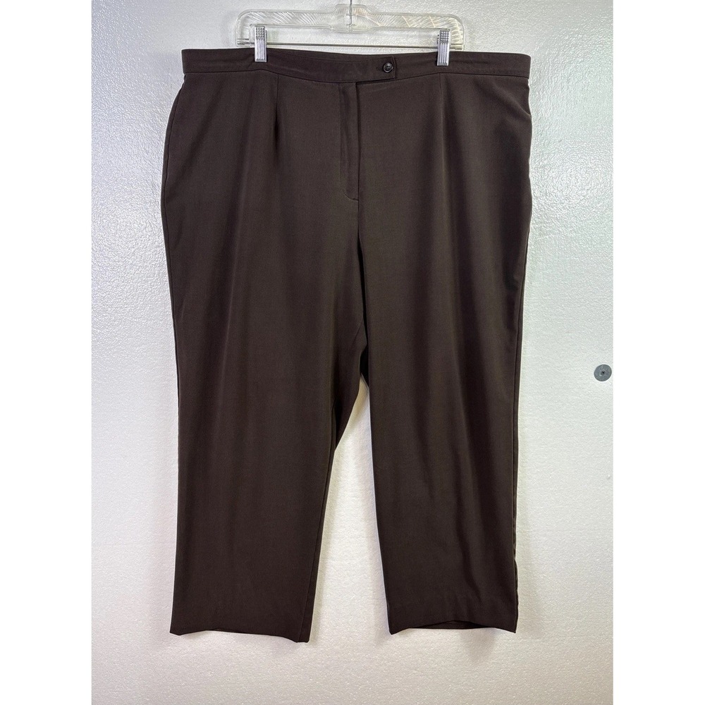 JM Collection‎ Dress Pants Women 22 Stretch Brown Been Hemmed Straight High rise